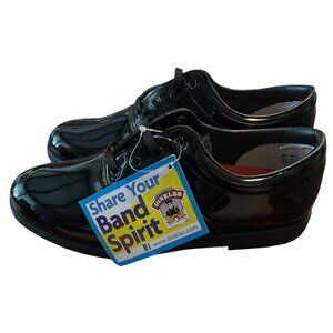 Dinkles Black Patent Leather-Look Marching Band Shoes M8/W10 All Man-Made Materi